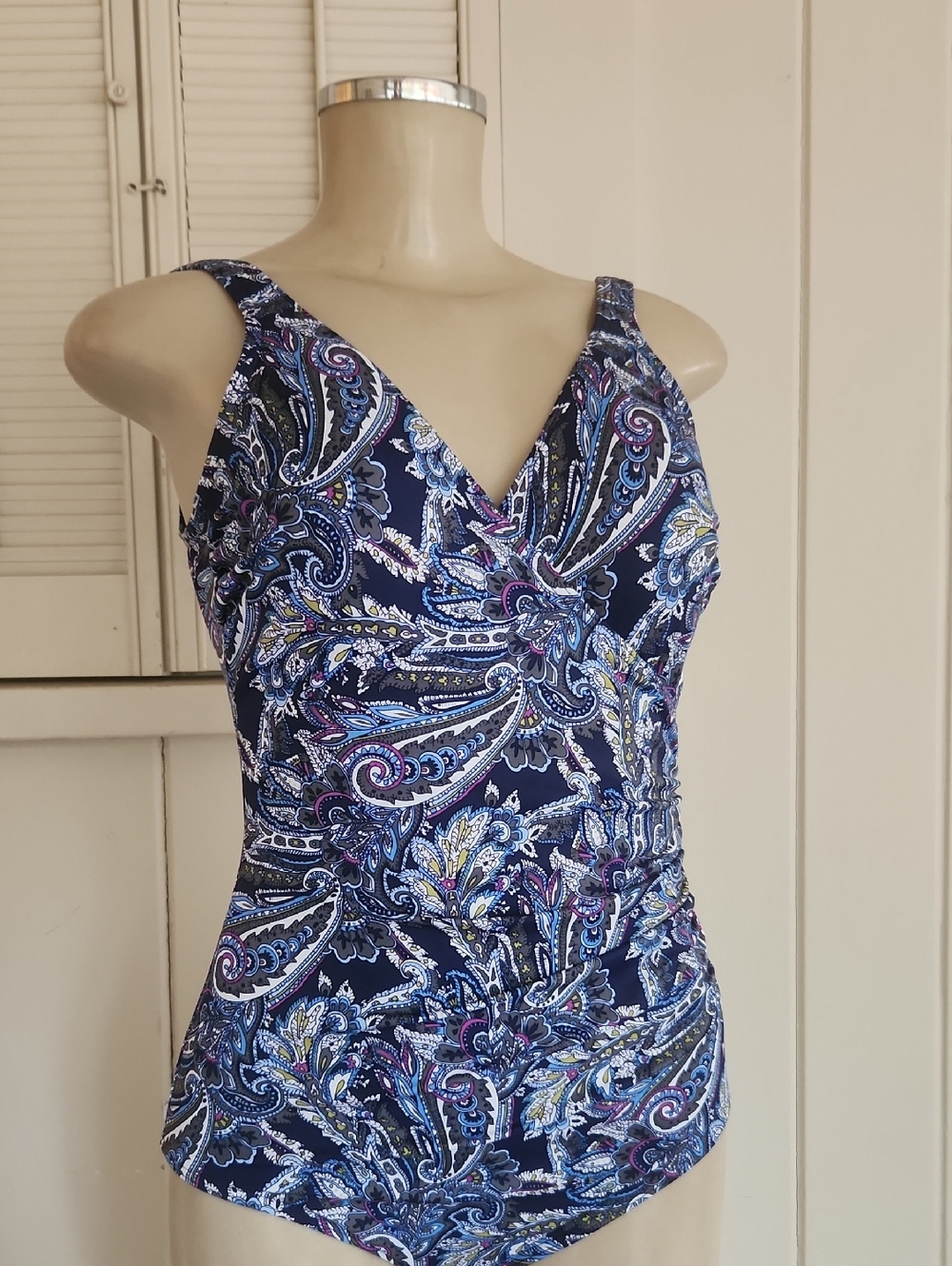 Miraclesuit Navy Paisley One-Piece Swimsuit